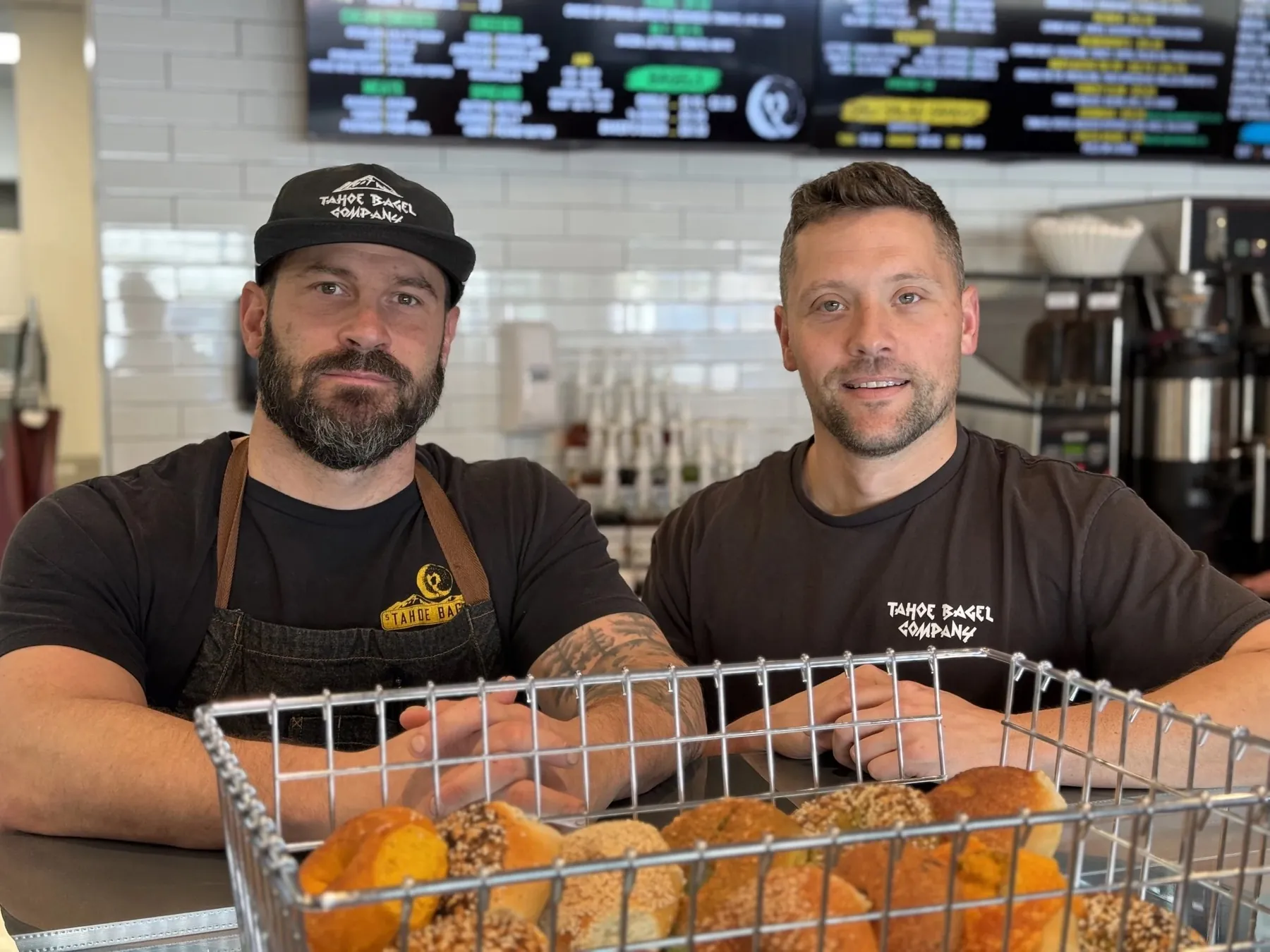 Justin and Jeffrey Kaplan behind the Reno counter